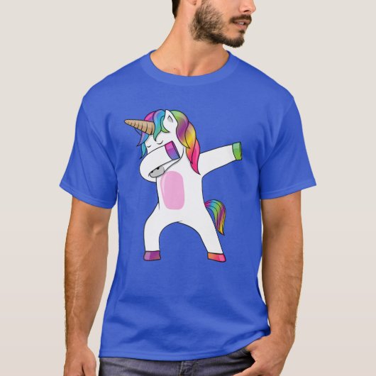 Dabbing Unicorn - Dab Dance Rainbow Unicorn T-Shirt (Vorderseite)