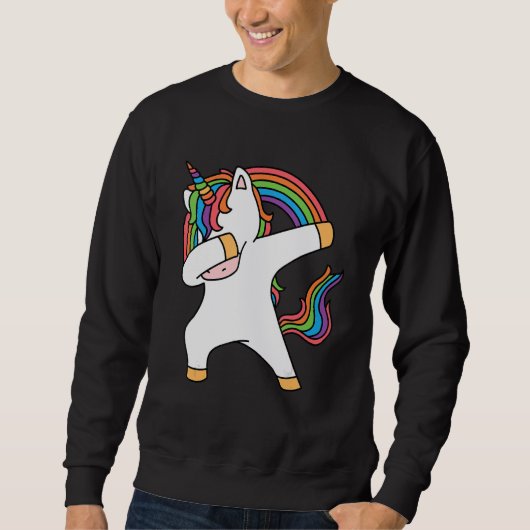 Dabbing Unicorn Dab Unicorn Dabbing Rainbow Fantas Sweatshirt (Vorderseite)