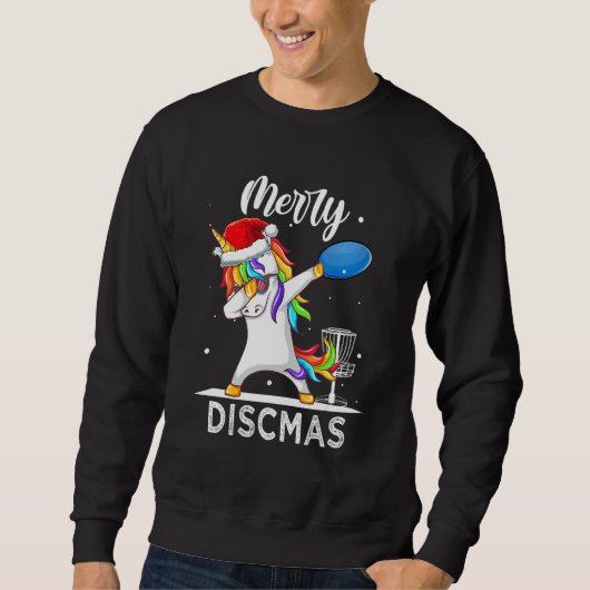 Dabbing Unicorn Dab Xmas Disk Golf Player Christma Sweatshirt (Vorderseite)