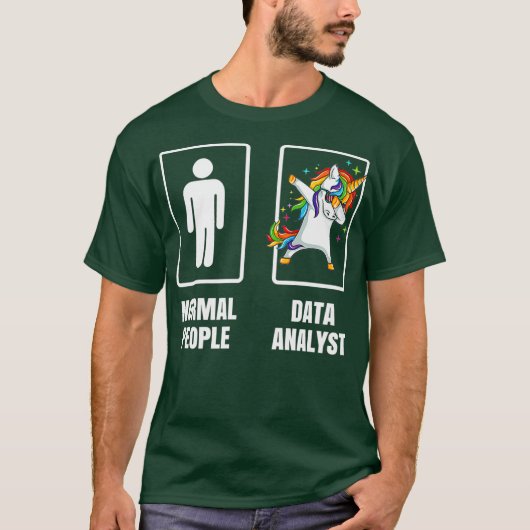 Dabbing Unicorn Data Analyst Data Scientist T-Shirt (Vorderseite)
