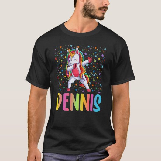 Dabbing Unicorn Dennis T-Shirt (Vorderseite)