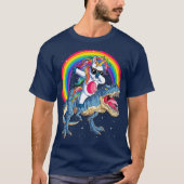 Dabbing Unicorn Dinosaurier T rex T Shirt Kinder J (Vorderseite)