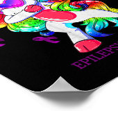 Dabbing Unicorn Epilepsy Sensibilisierungskampagne Poster (Ecke)