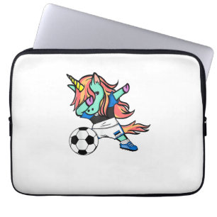 Dabbing Unicorn Estland Soccer Jersey Estonian Foo Laptopschutzhülle