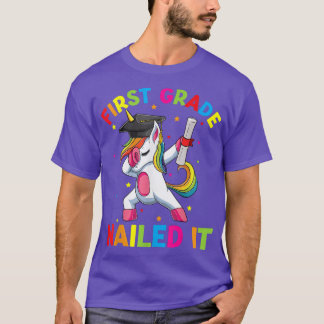 Dabbing Unicorn  For Graduate Girls 1st Grade Nail T-Shirt