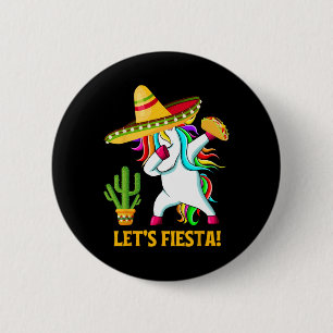 Dabbing Unicorn Funny Cinco De Mayo Kinder Lass Button