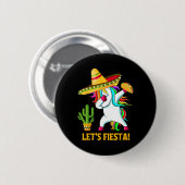 Dabbing Unicorn Funny Cinco De Mayo Kinder Lass Button (Vorne & Hinten)