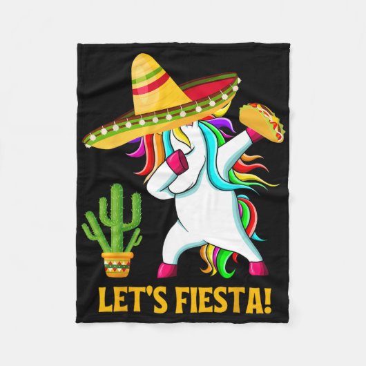 Dabbing Unicorn Funny Cinco De Mayo Kinder Lass Fleecedecke (Vorderseite)
