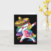 Dabbing Unicorn Funny Cinco De Mayo Rainbow Karte (Gelbe Blume)