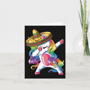 Dabbing Unicorn Funny Cinco De Mayo Rainbow Karte