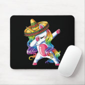 Dabbing Unicorn Funny Cinco De Mayo Rainbow Mousepad (Mit Mouse)