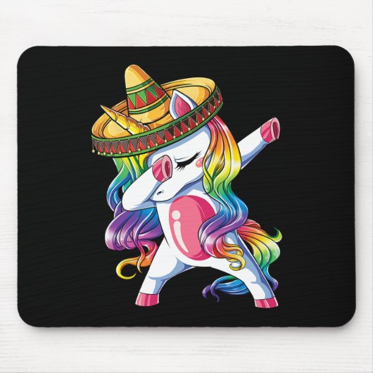 Dabbing Unicorn Funny Cinco De Mayo Rainbow Mousepad (Vorne)