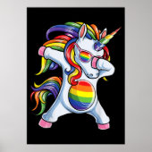 Dabbing Unicorn Gay Pride LGBT Rainbow Poster (Vorne)