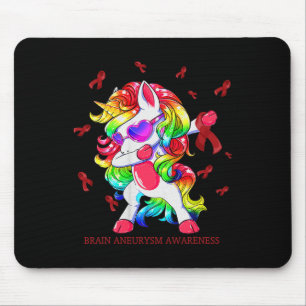 Dabbing Unicorn Gehirn Aneurysm Bewusstsein Ribbon Mousepad