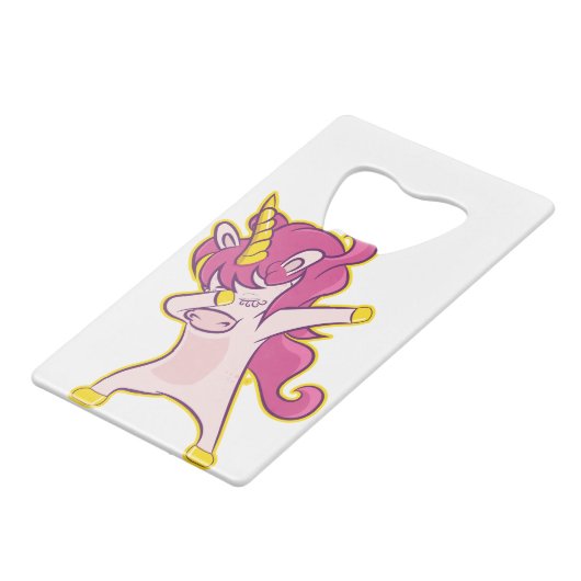 Dabbing Unicorn Geldbeutel Flaschenöffner (Rückseite Schrägansicht)