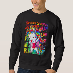 Dabbing Unicorn glückliche 100 Tage der Schule Mäd Sweatshirt