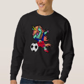Dabbing Unicorn Haiti Soccer Fans Support Haitian Sweatshirt (Vorderseite)