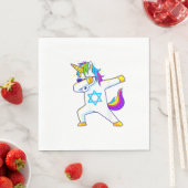 Dabbing Unicorn Hanukkah Jüdisches Tanzen Chanukah Serviette (Beispiel)