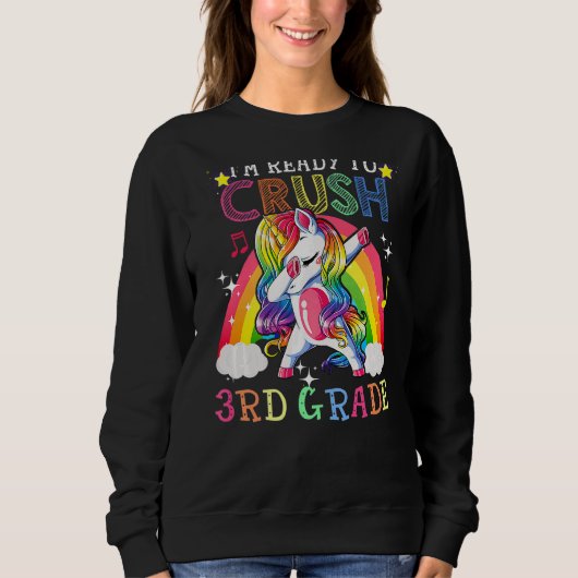 Dabbing Unicorn Ich bin bereit, den dritten Grade Sweatshirt (Vorderseite)