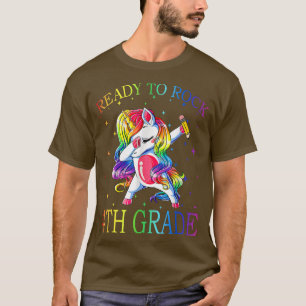 Dabbing Unicorn ist bereit für Rock 4. Klasse zurü T-Shirt
