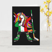 Dabbing Unicorn Italy Ice Hockey Fans Jersey Winte Karte (Gelbe Blume)