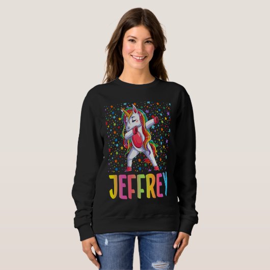 Dabbing Unicorn Jeffrey Sweatshirt (Vorne ganz)