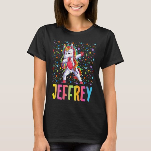 Dabbing Unicorn Jeffrey T-Shirt (Vorderseite)