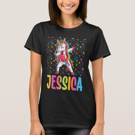 Dabbing Unicorn Jessica T-Shirt (Vorderseite)