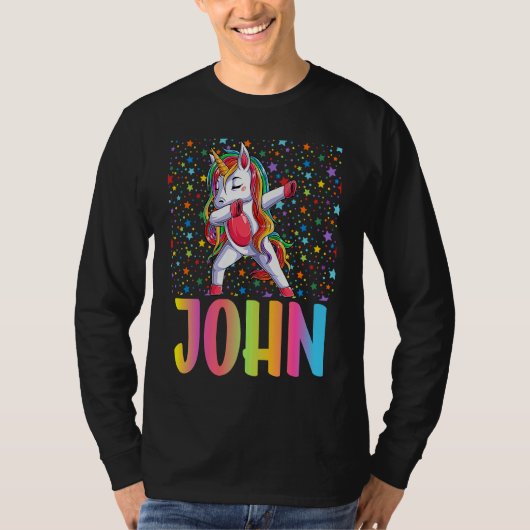 Dabbing Unicorn John T-Shirt (Vorderseite)