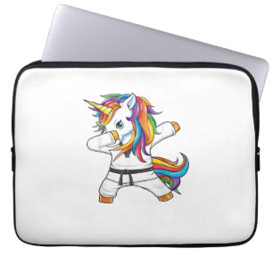 Dabbing Unicorn Karate Taekwondo Kinder Girls Laptopschutzhülle