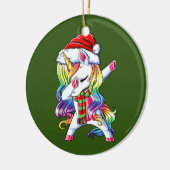 Dabbing Unicorn Keramik Ornament (Links)