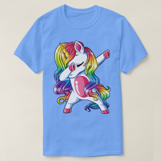 Dabbing Unicorn Kinder Mädchen Jungen Rainbow Squa T-Shirt (Design vorne)
