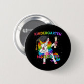 Dabbing Unicorn Kindergarten Nails It Abschluss Button (Vorne & Hinten)