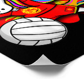 Dabbing Unicorn Kirgisistan Volleyball Fans Jersey Poster (Ecke)