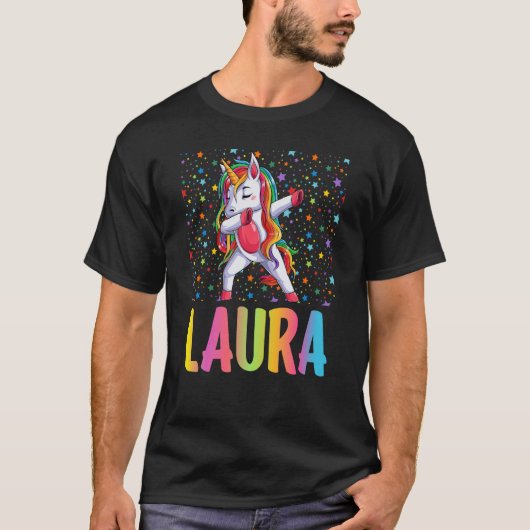 Dabbing Unicorn Laura T-Shirt (Vorderseite)