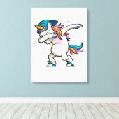 Dabbing Unicorn Leinwanddruck (Insitu (Holzboden))