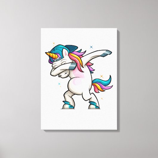 Dabbing Unicorn Leinwanddruck (Vorderseite)