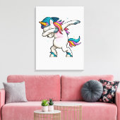 Dabbing Unicorn Leinwanddruck (Insitu (Wohnzimmer))