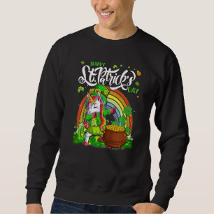 Dabbing Unicorn Leprechaun St Patrick's Day Irish Sweatshirt