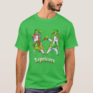 Dabbing Unicorn Lepricorn Leprechaun St Patricks D T-Shirt