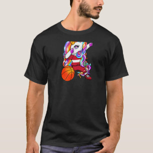 Dabbing Unicorn Lettland Basketball Fans Jersey La T-Shirt