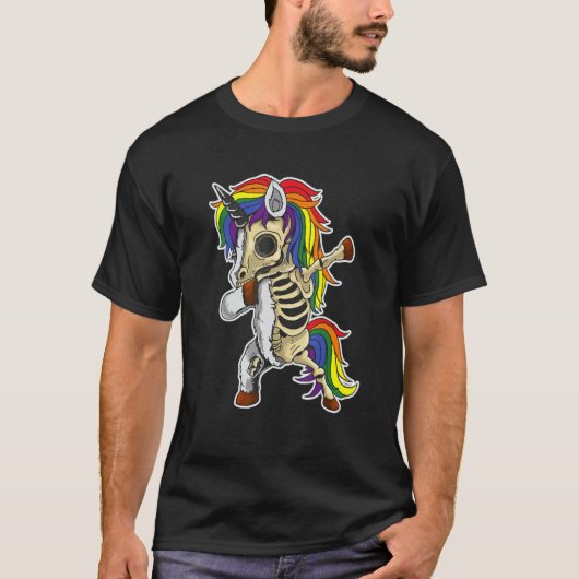 Dabbing Unicorn Lgbt Pride Halloween 2022 Cute T-Shirt (Vorderseite)