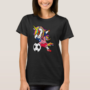 Dabbing Unicorn Liberia Fußball Liberian Flag so T-Shirt