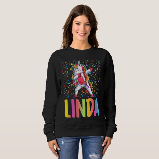 Dabbing Unicorn Linda Sweatshirt (Vorne ganz)