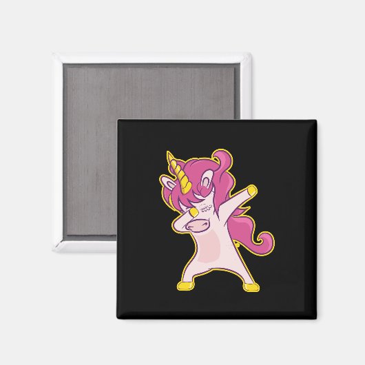 Dabbing Unicorn Magnet (Vorderseite/Rückseite)