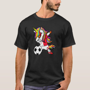 Dabbing Unicorn Malta Football Maltese Flag Socce T-Shirt