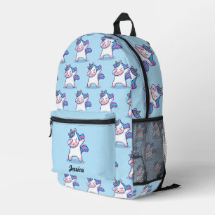 Dabbing Unicorn Muster Individuelle Name Bedruckter Rucksack