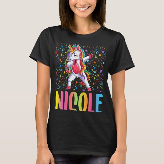 Dabbing Unicorn Nicole T-Shirt (Vorderseite)