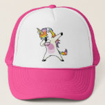 Dabbing Unicorn Niedlicher Regenbogen Rosa Truckerkappe<br><div class="desc">Dabbing Unicorn Niedlicher Regenbogen Rosa</div>