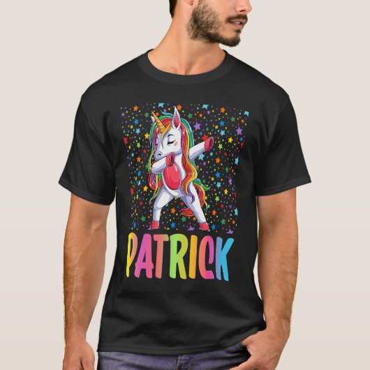 Dabbing Unicorn Patrick T-Shirt (Vorderseite)